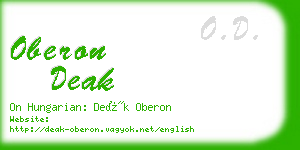 oberon deak business card